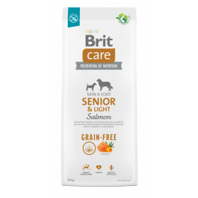 Brit Care Dog Grain-free Senior & Light - Пълноценна суха храна за кучета склонни към напълняване, със сьомга и картофи 